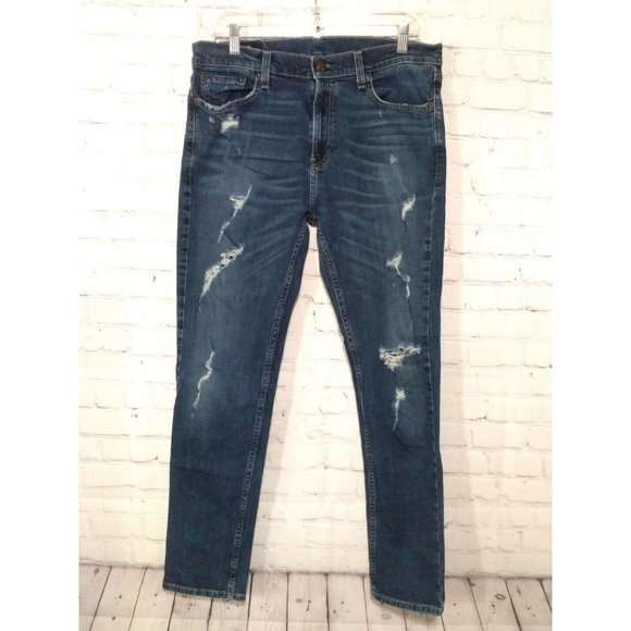 Hollister Classic Taper Distressed Men's Jeans Sz 33x32 (33x31) - Picture 1 of 5